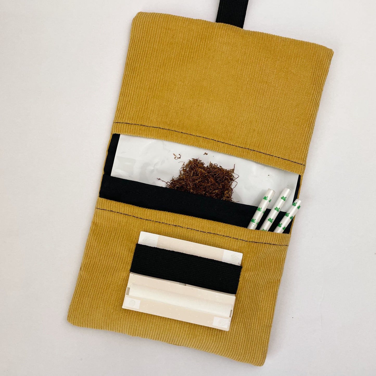 Handmade Yellow Corduroy Tobacco Pouch