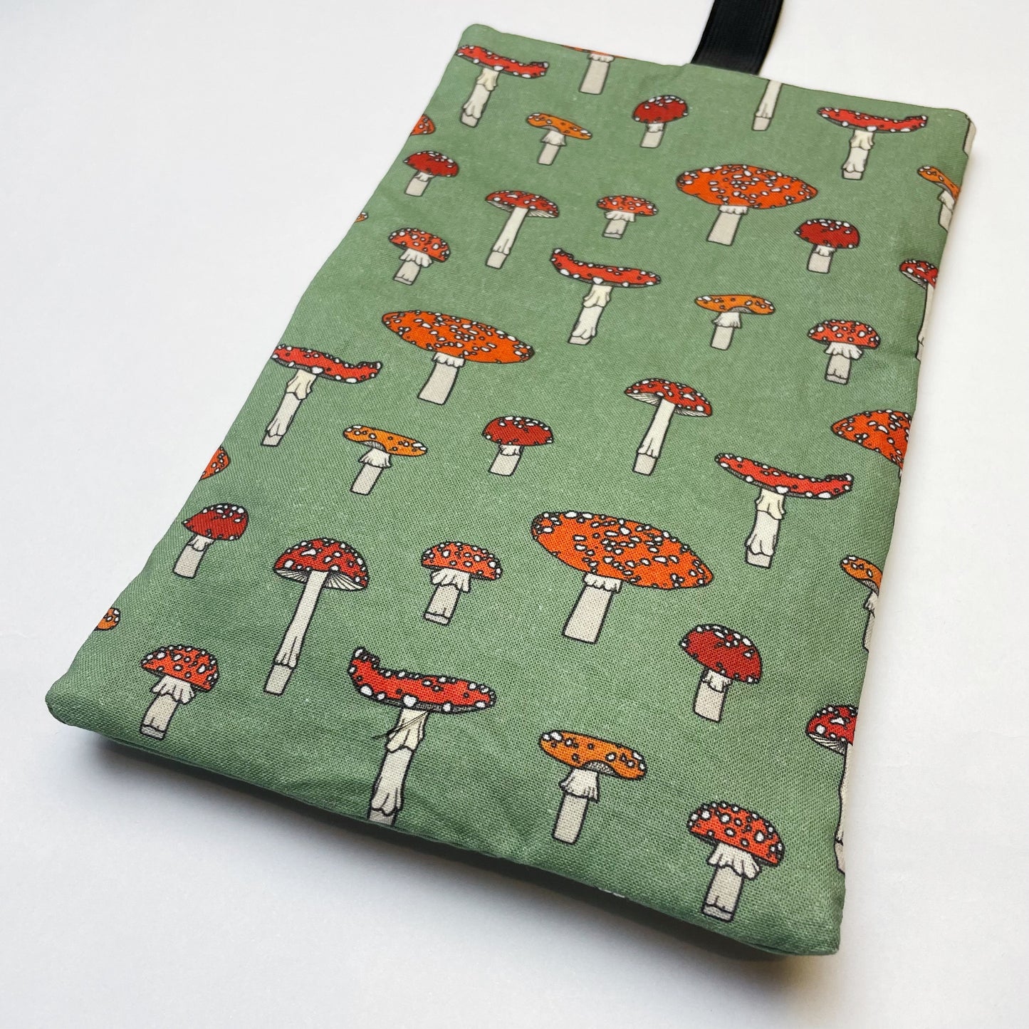 Handmade Tobacco Pouch | Green Mushroom Print Tobacco Storage Holder