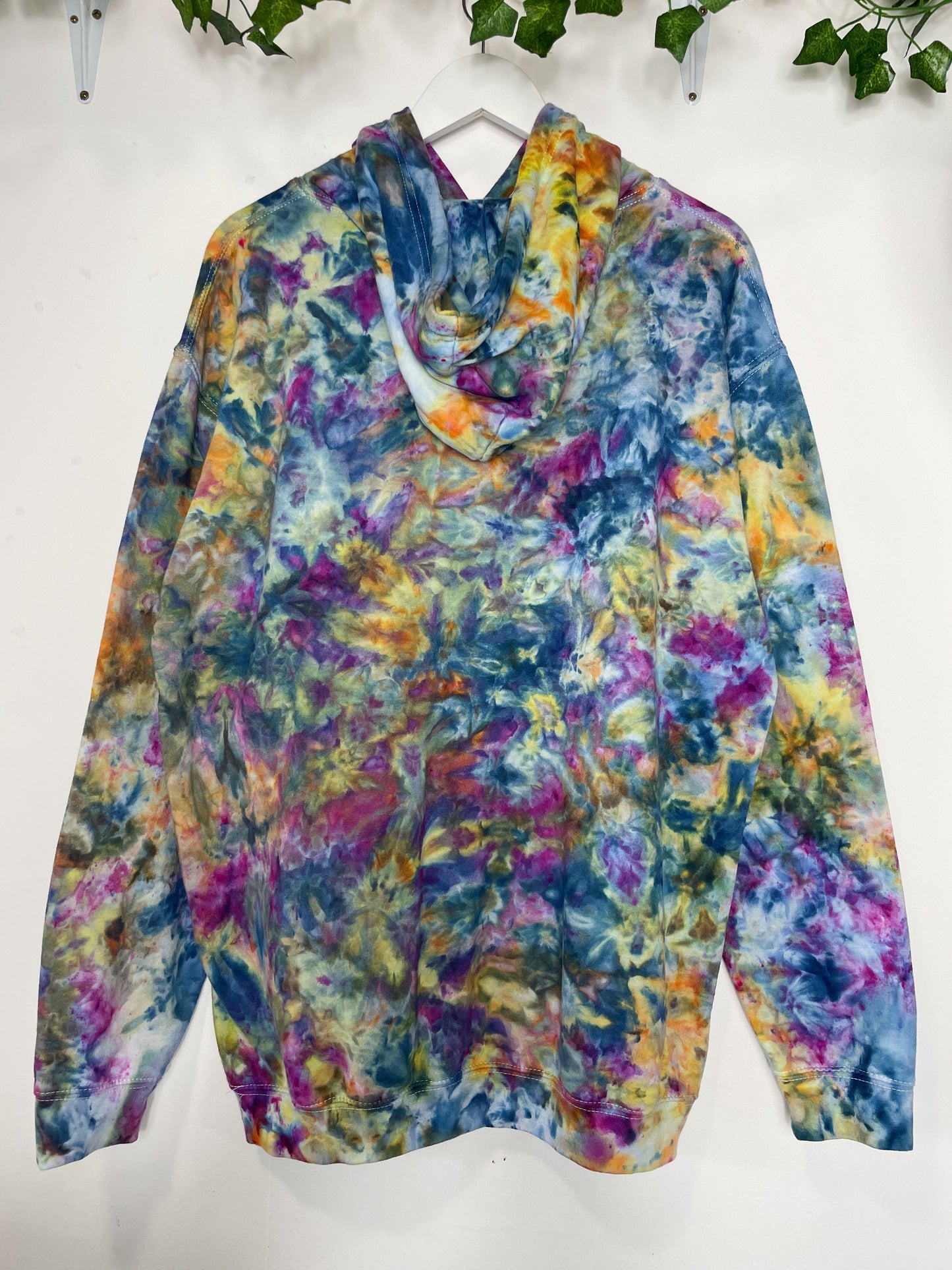 XL | Ice Dye Blue Sunrise Hand Dyed Pullover Hoodie