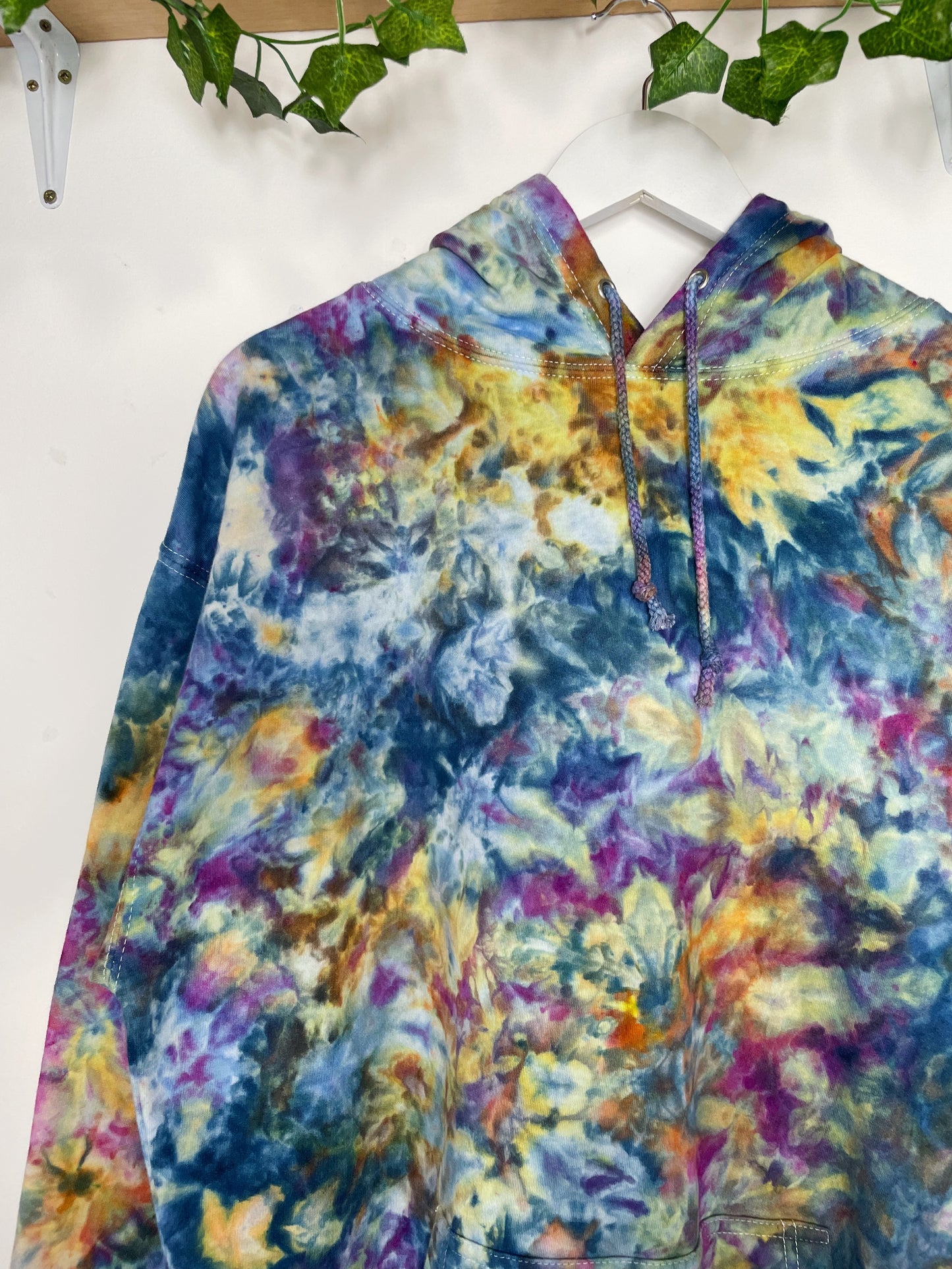 XL | Ice Dye Blue Sunrise Hand Dyed Pullover Hoodie