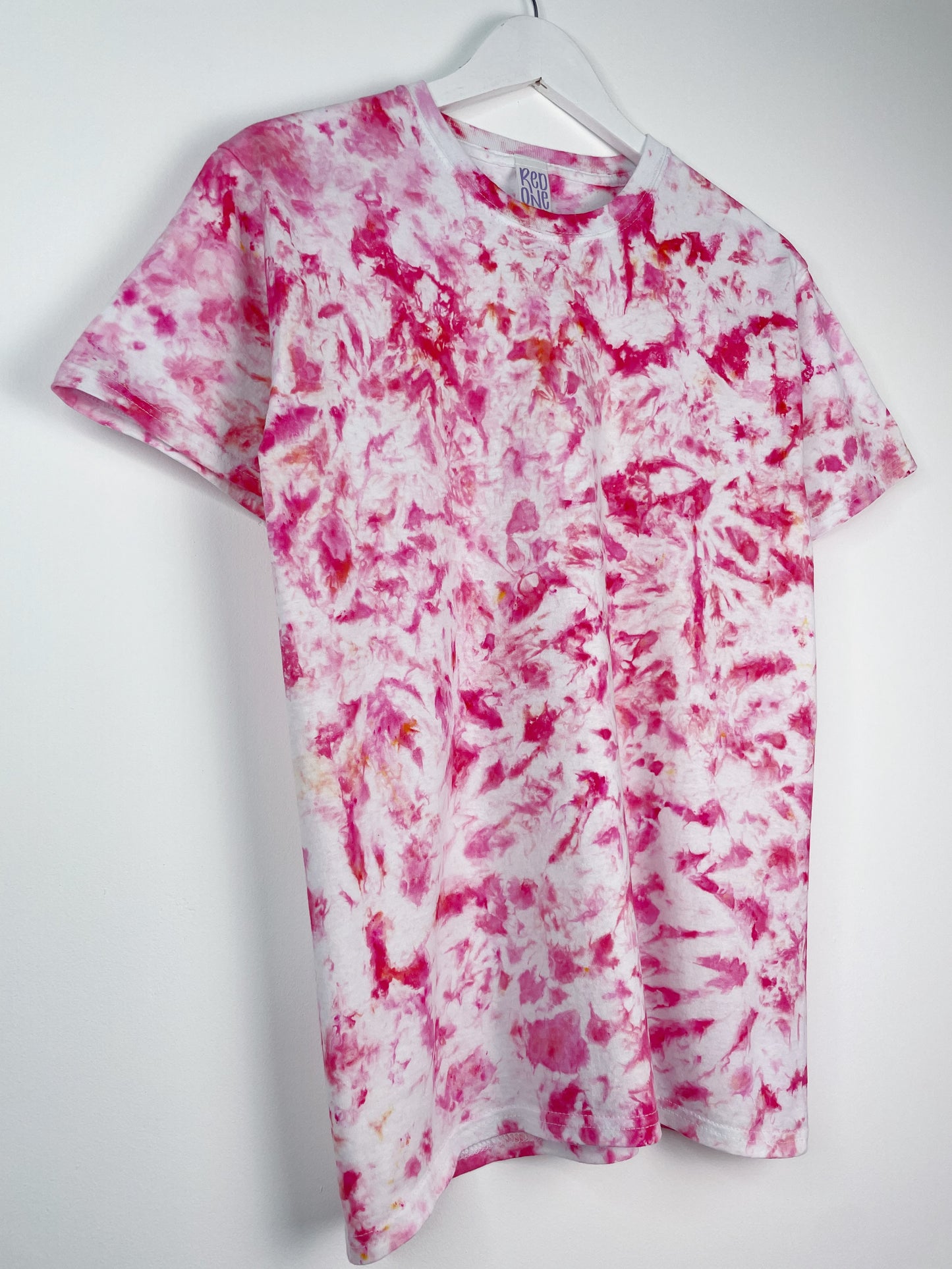 S | Ice Dye Pink Hand Dyed Ice Tie Dye T-Shirt