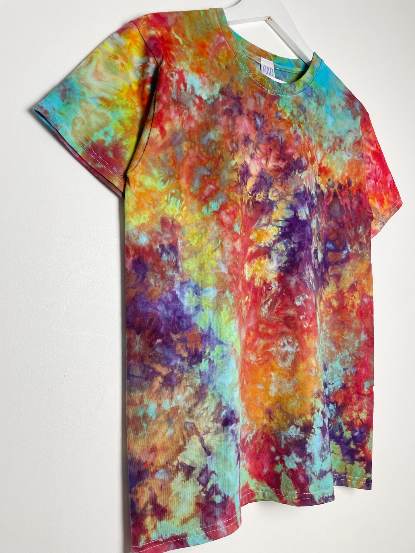 S | Ice Dye Rainbow Multicolour Hand Dyed Ice Tie Dye T-Shirt