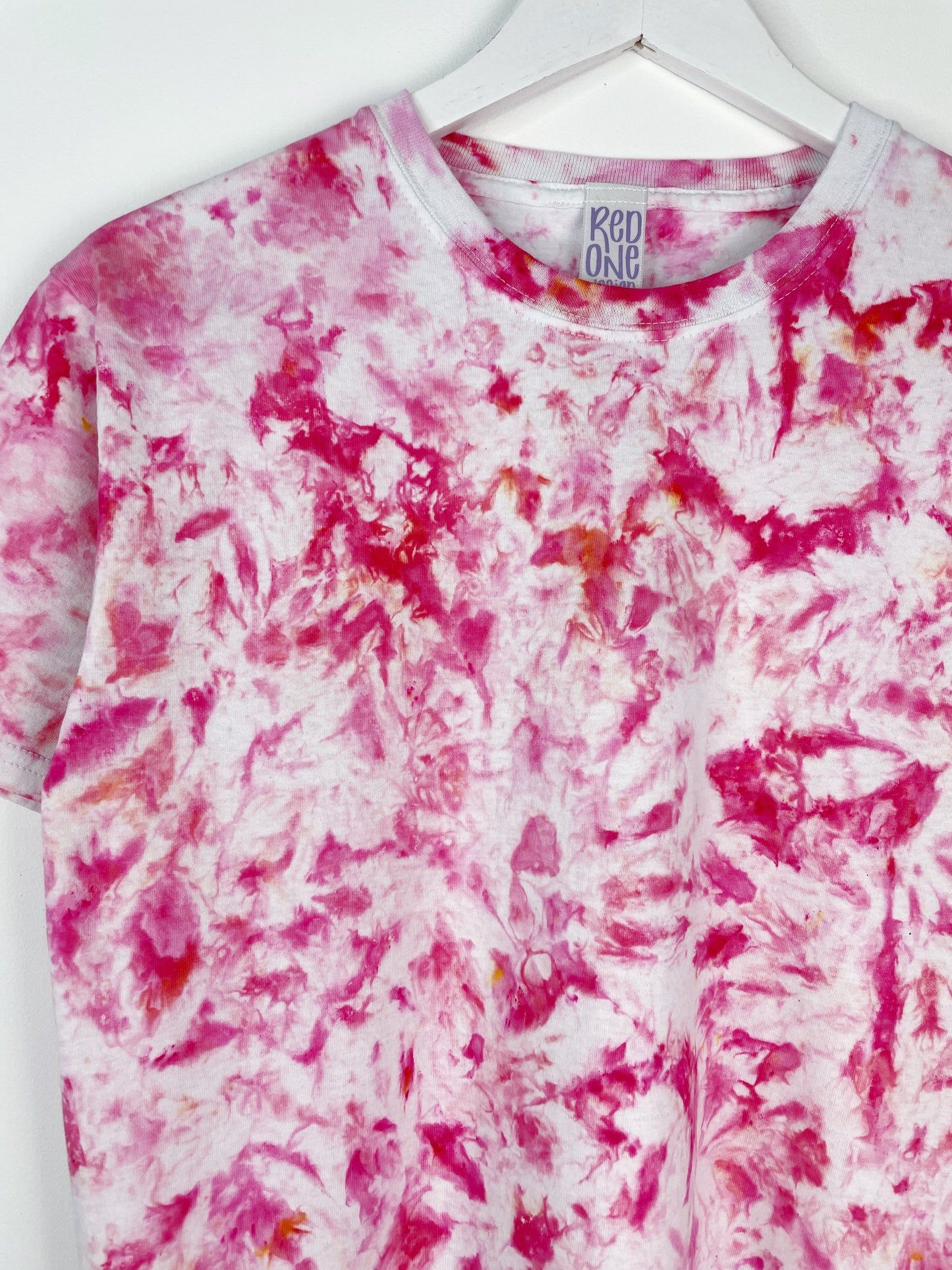 S | Ice Dye Pink Hand Dyed Ice Tie Dye T-Shirt