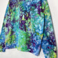 L | Ice Dye Blue, Purple Green Hand Dyed Sweatshirt