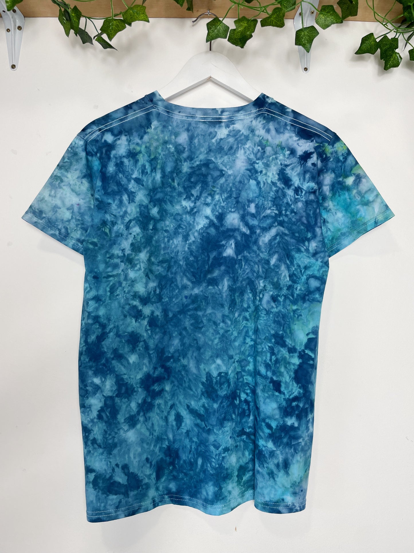 S | Ice Dye Ocean Blue Hand Ice Tie Dye T-Shirt