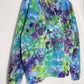 L | Ice Dye Blue, Purple Green Hand Dyed Sweatshirt