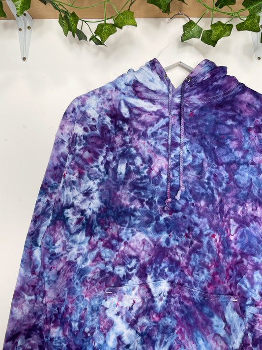 M | Ice Dye Purple Hand Dyed Pullover Hoodie