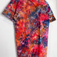 L | Ice Dye Red Galaxy Hand Dyed Ice Tie Dye T-Shirt