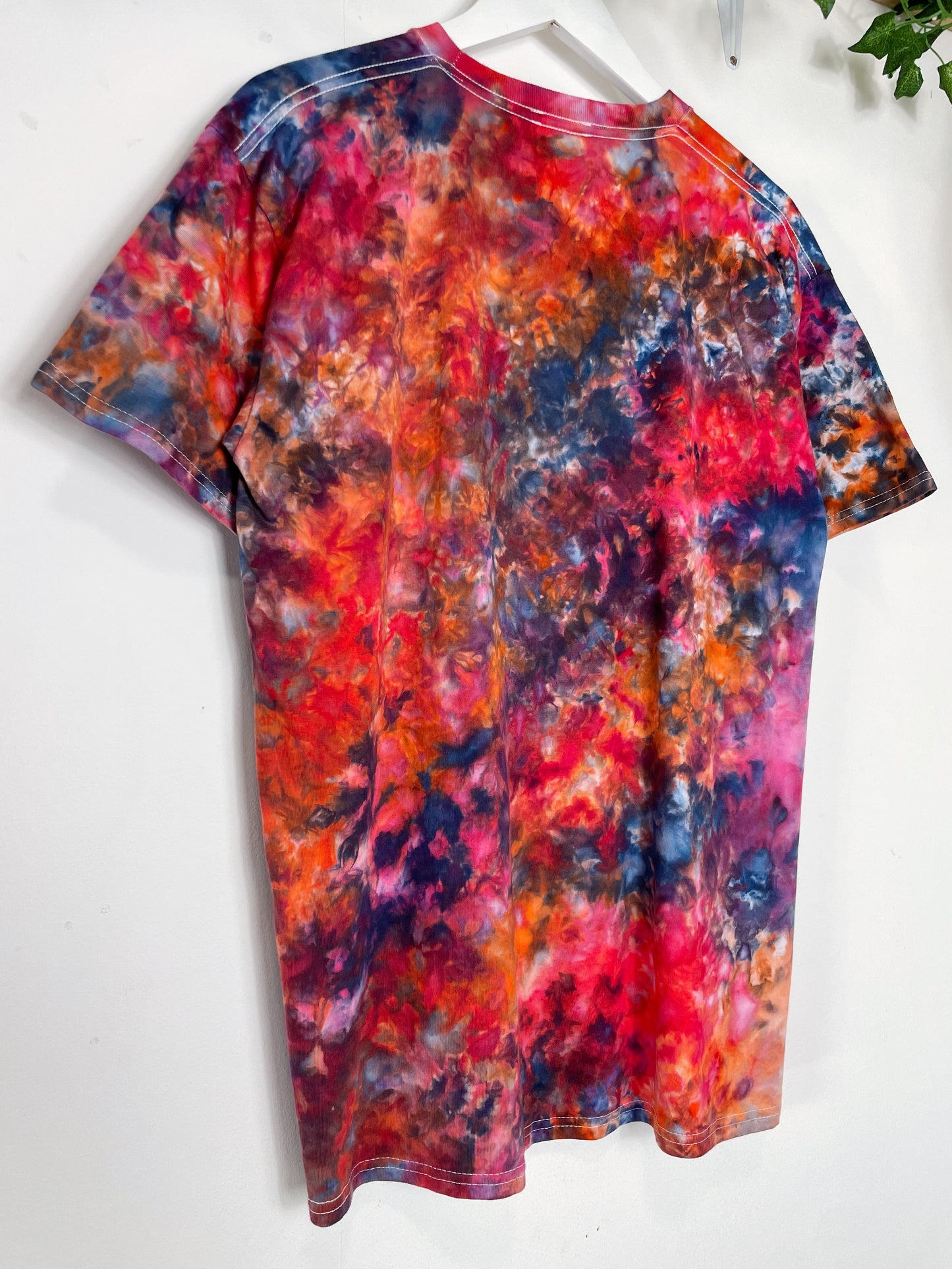 L | Ice Dye Red Galaxy Hand Dyed Ice Tie Dye T-Shirt