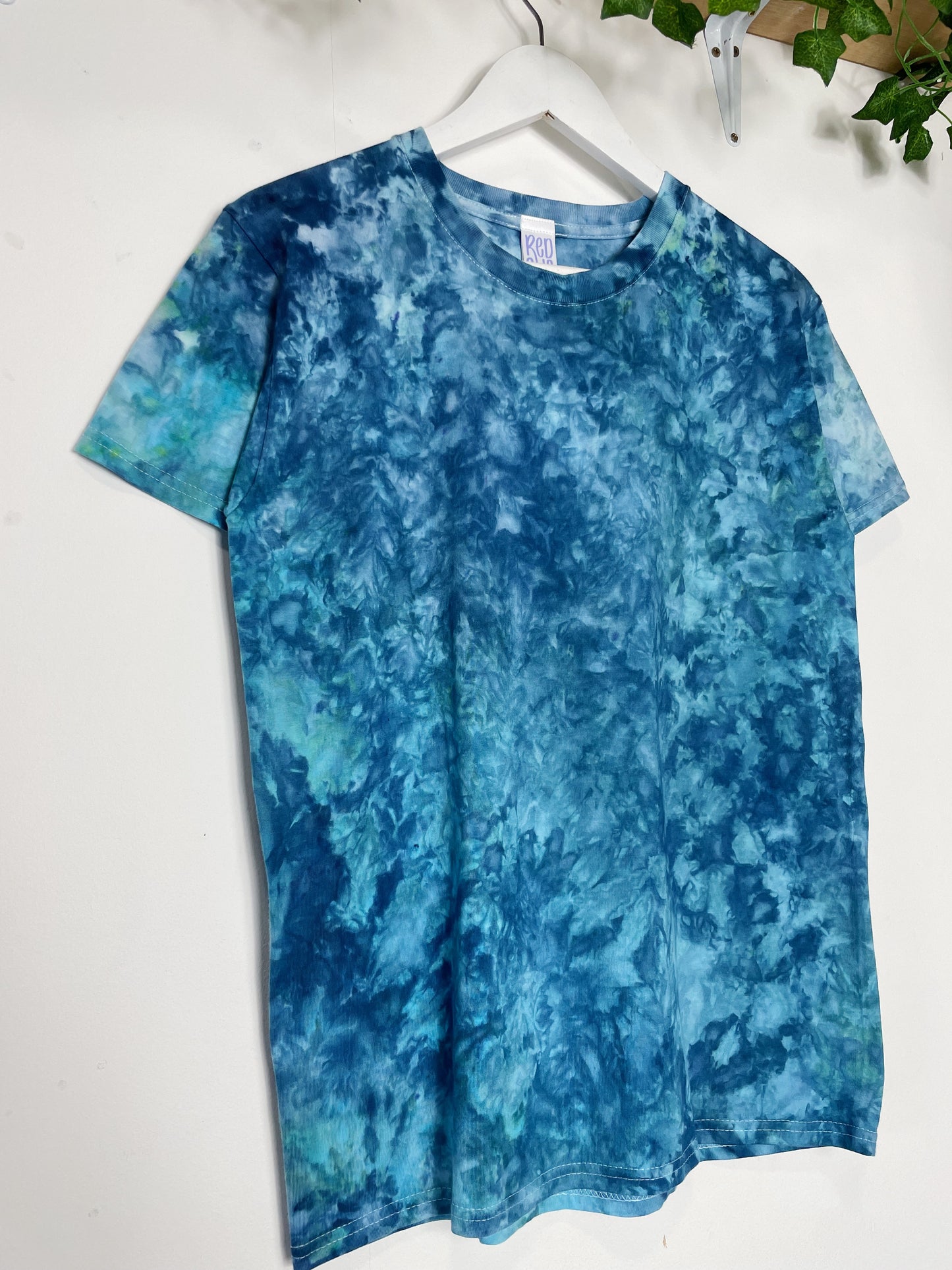 S | Ice Dye Ocean Blue Hand Ice Tie Dye T-Shirt