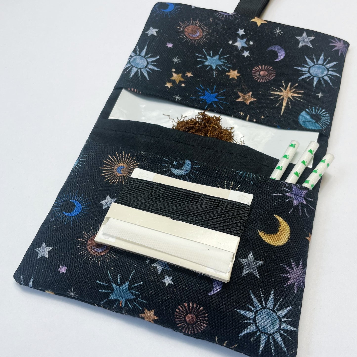 Handmade Tobacco Pouch | Celestial Print Rolling Tobacco Storage Holder