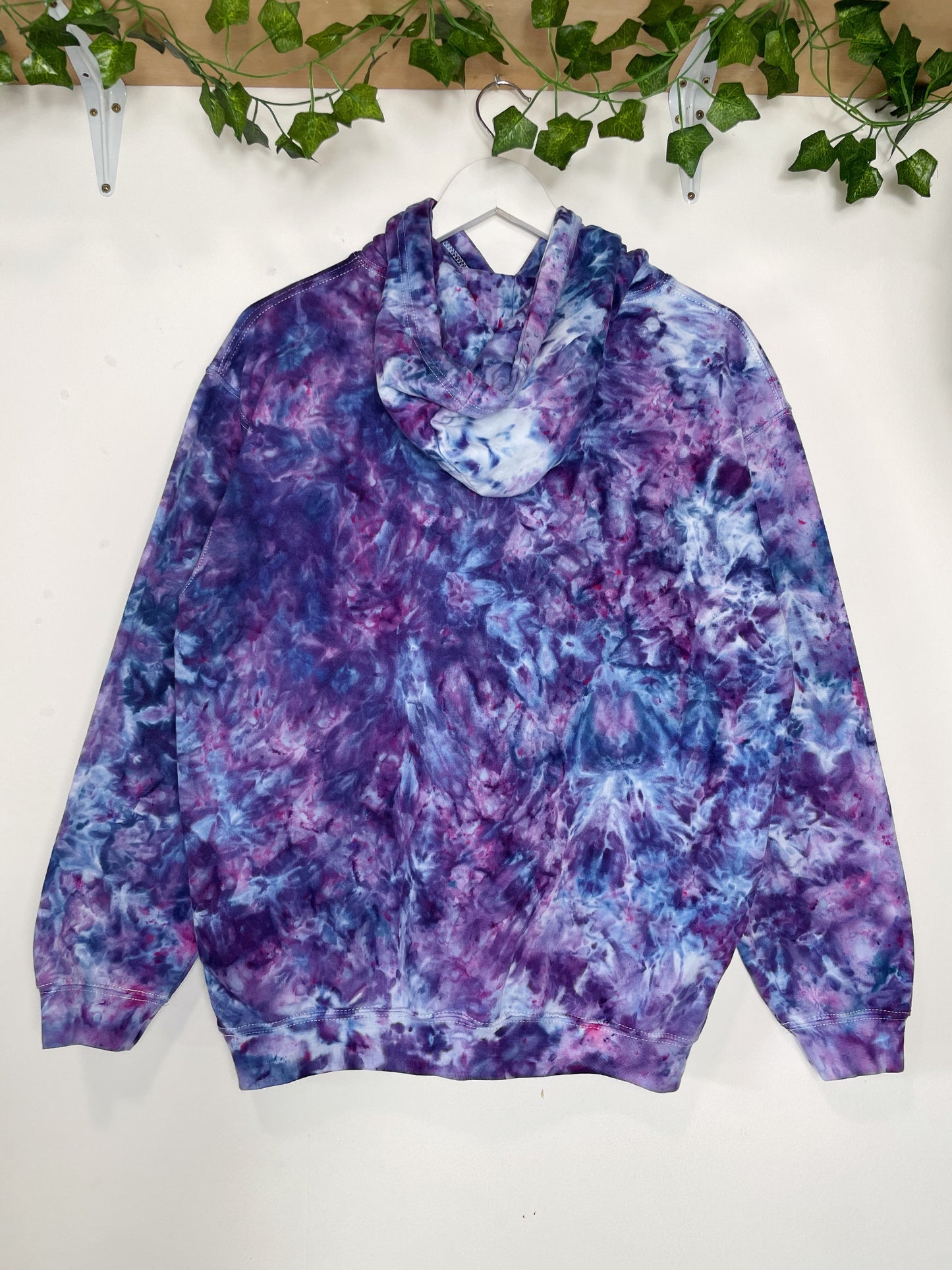 M | Ice Dye Purple Hand Dyed Pullover Hoodie