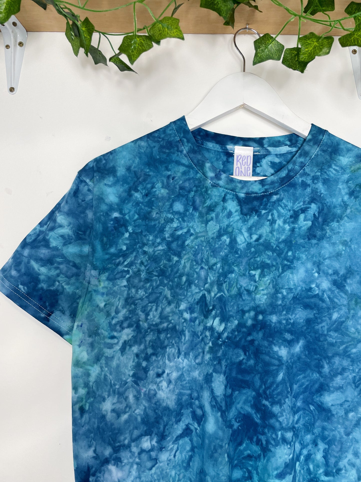 M | Ice Dye Ocean Blue Hand Dyed Ice Tie Dye T-Shirt