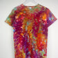 S | Ice Dye Rainbow Multicolour Hand Dyed Ice Tie Dye T-Shirt