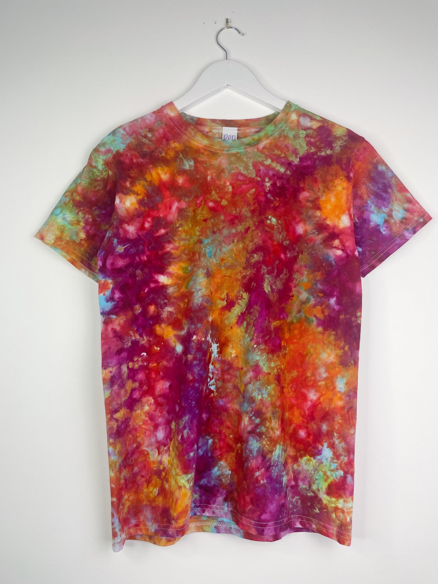 S | Ice Dye Rainbow Multicolour Hand Dyed Ice Tie Dye T-Shirt