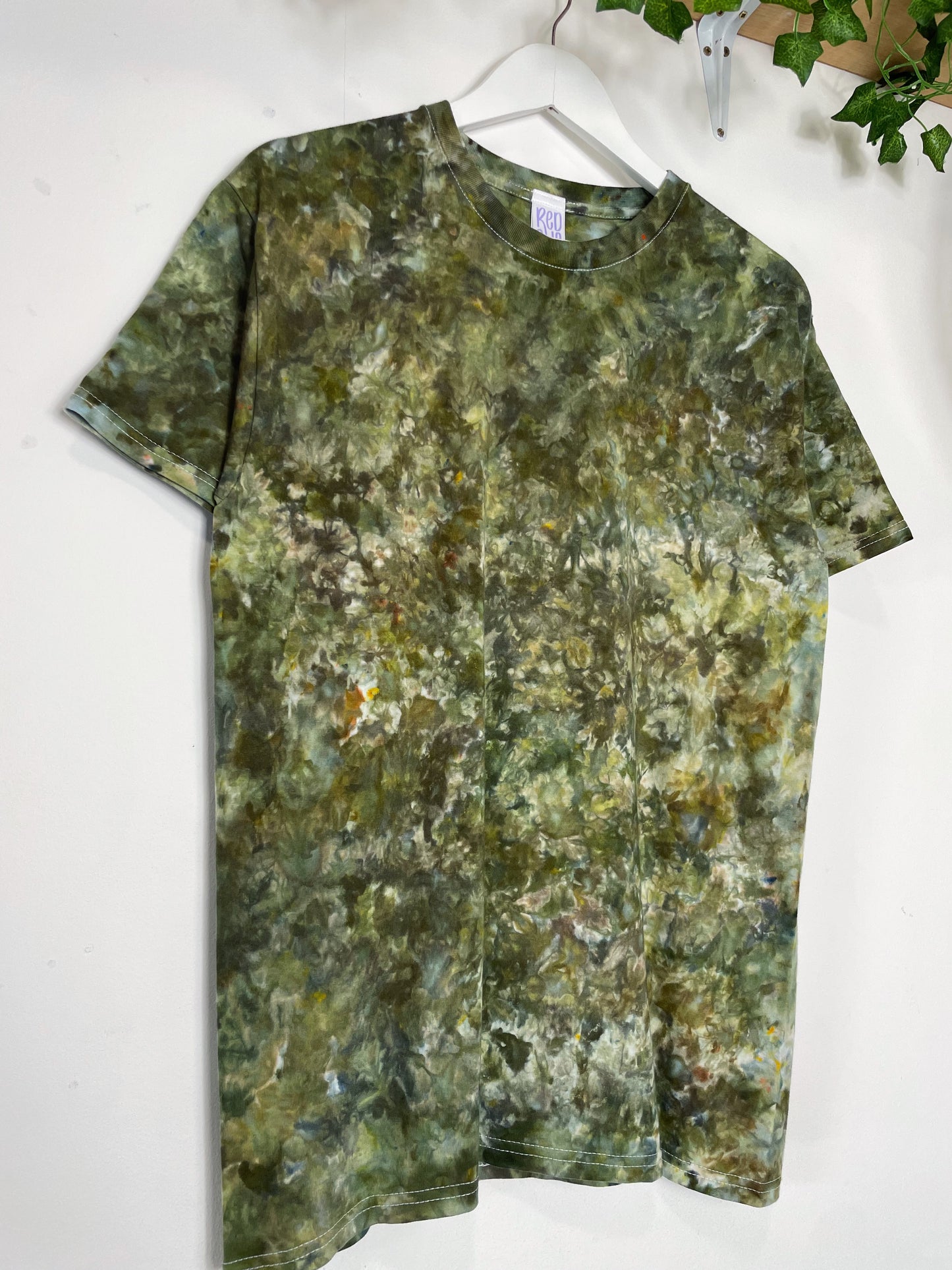 M | Ice Dye Olive Brown Hand Dyed Ice Tie Dye T-Shirt