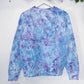 S | Ice Dye Light Blue and Pink Hand Dyed Sweatshirt