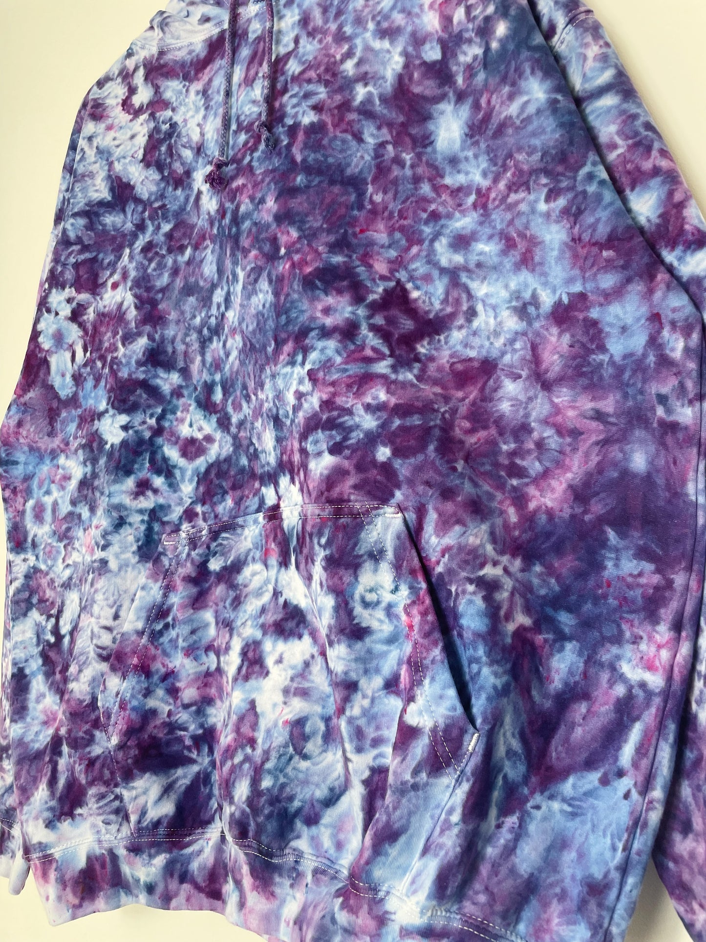 XL | Ice Dye Purple Hand Dyed Pullover Hoodie