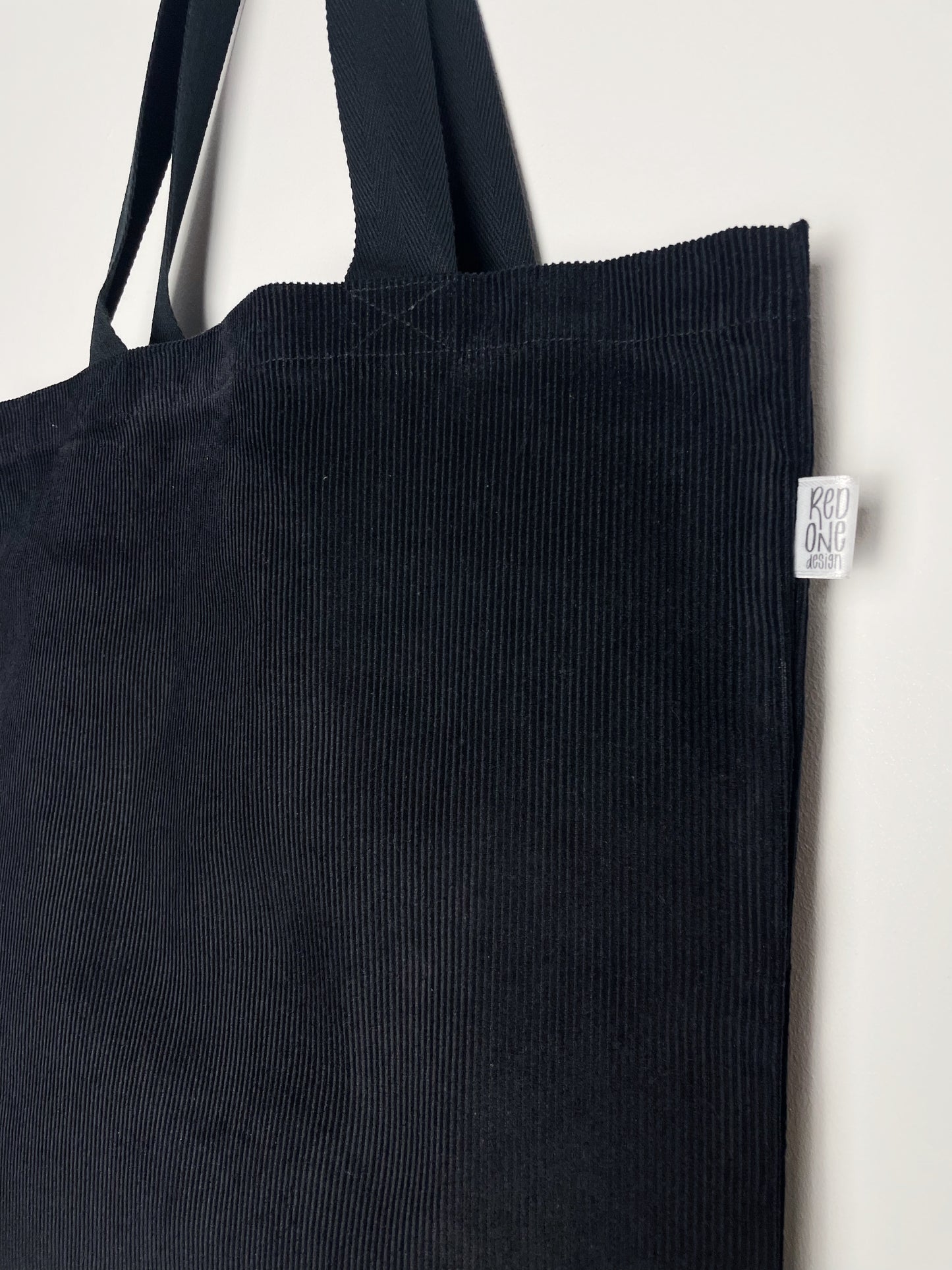 Black Corduroy Handmade Tote Bag