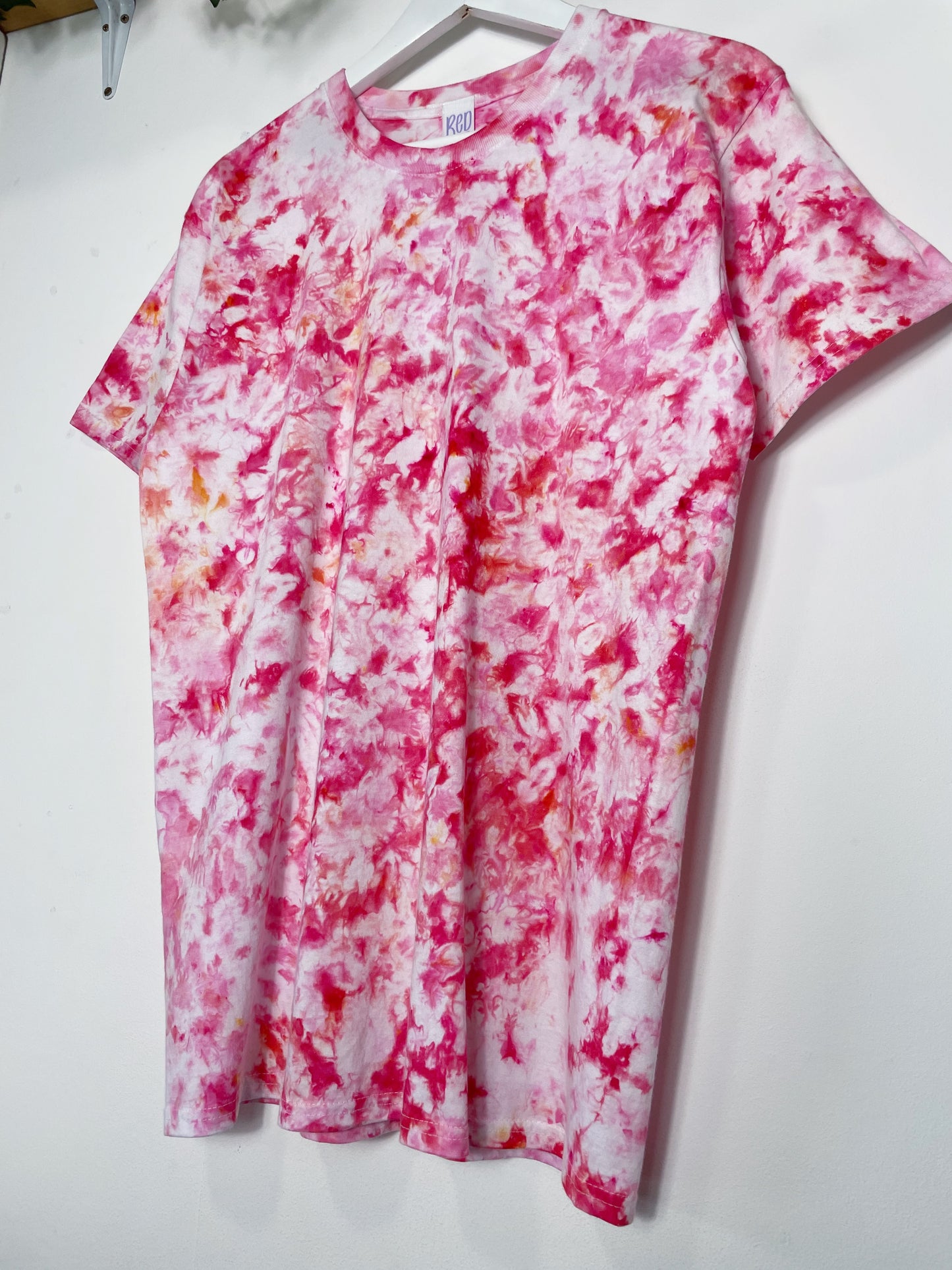 M | Ice Dye Pink Hand Dyed Ice Tie Dye T-Shirt