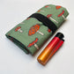 Handmade Tobacco Pouch | Green Mushroom Print Tobacco Storage Holder