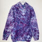 L | Ice Dye Purple Hand Dyed Pullover Hoodie