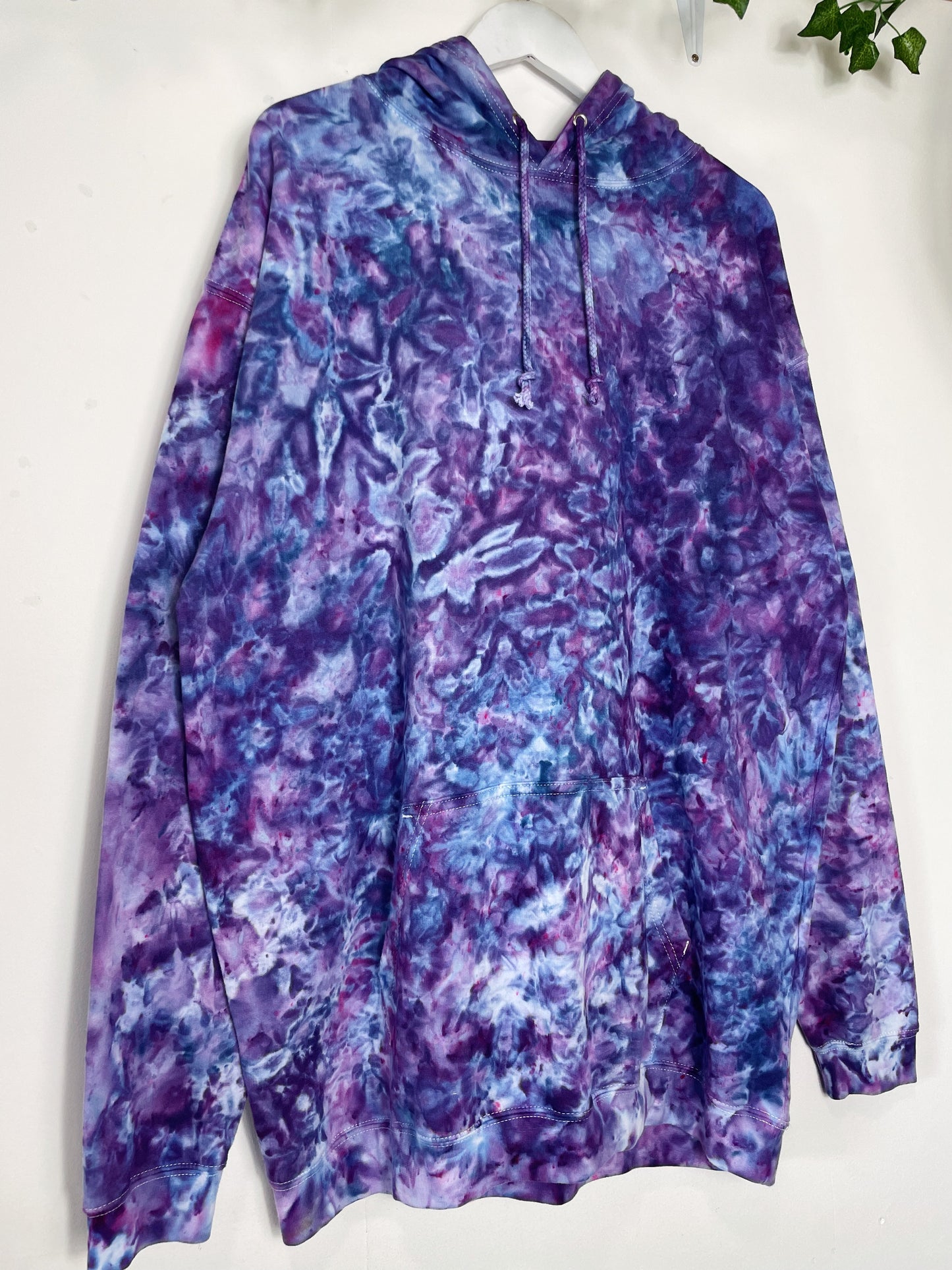 XXL | Ice Dye Purple Hand Dyed Pullover Hoodie