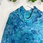 S | Ice Dye Ocean Blue Hand Dyed Pullover Hoodie