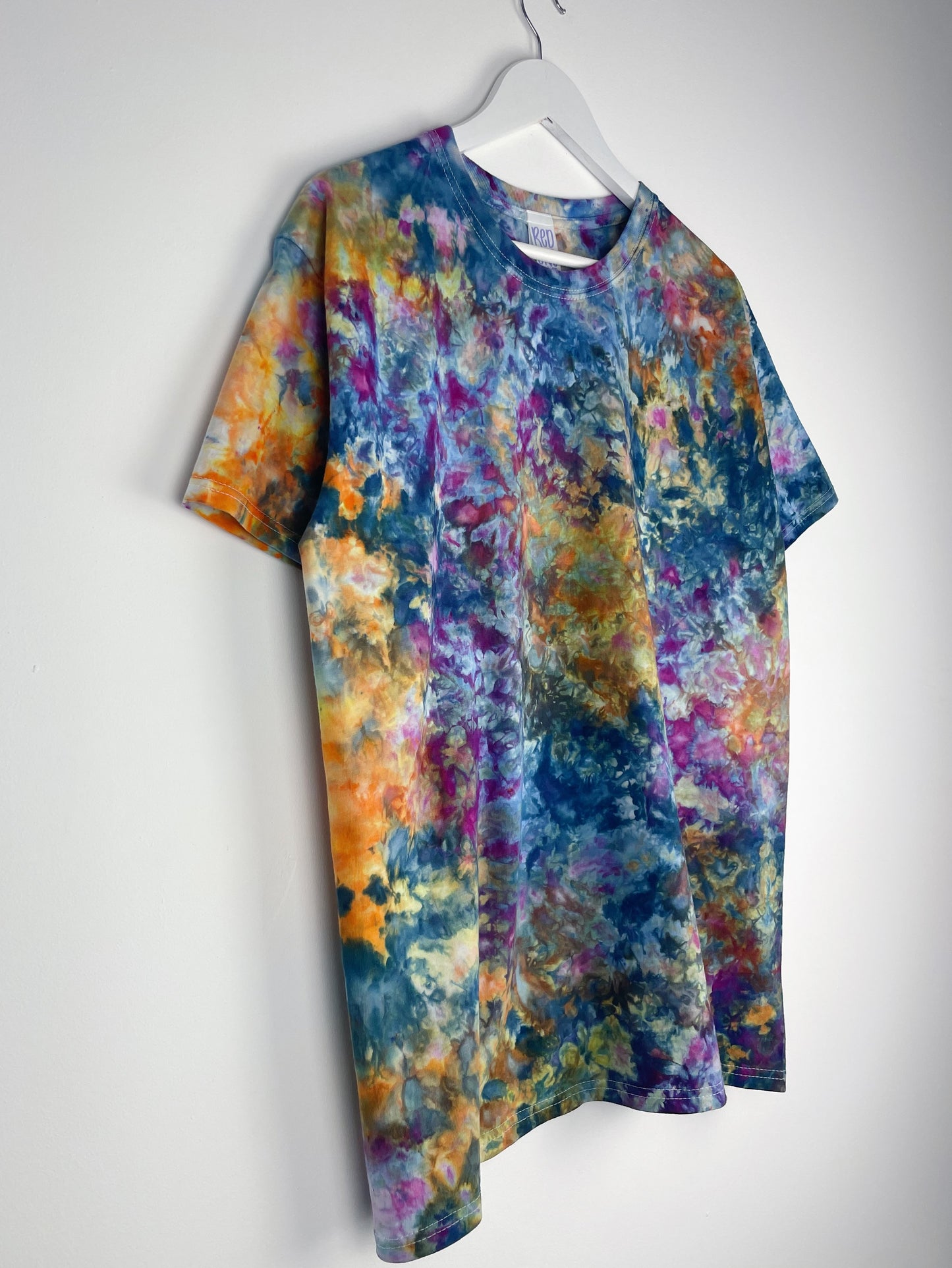 L | Ice Dye Blue Sunrise Hand Dyed Ice Tie Dye T-Shirt