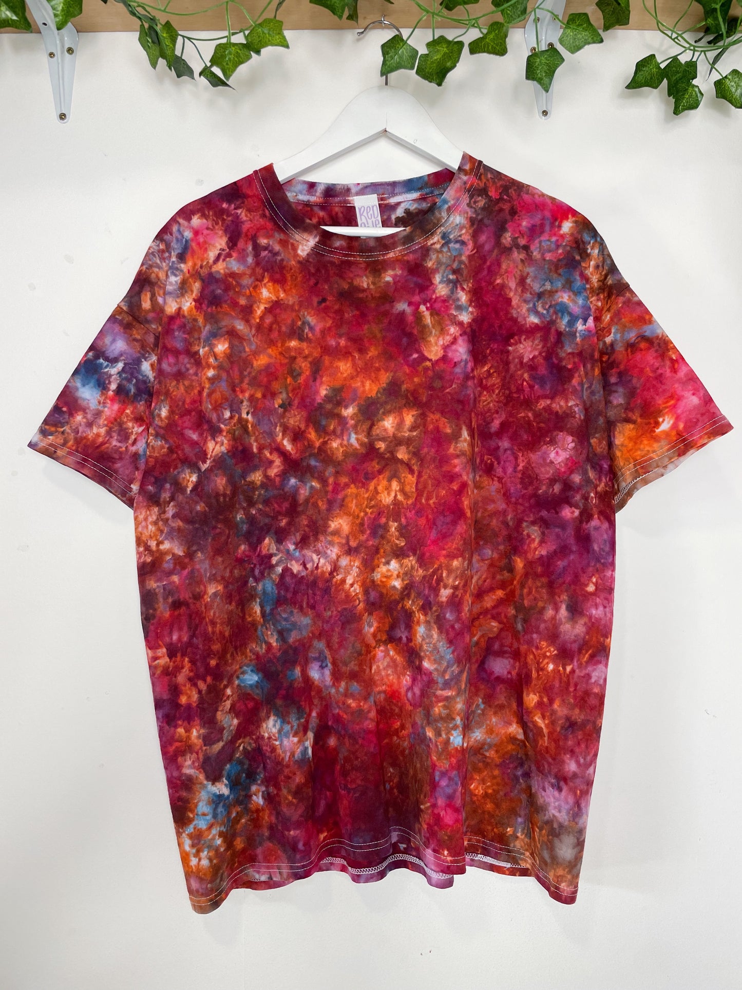 XL | Ice Dye Red Galaxy Hand Dyed Ice Tie Dye T-Shirt