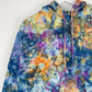 S | Ice Dye Blue Sunrise Multicolour Hand Dyed Pullover Hoodie