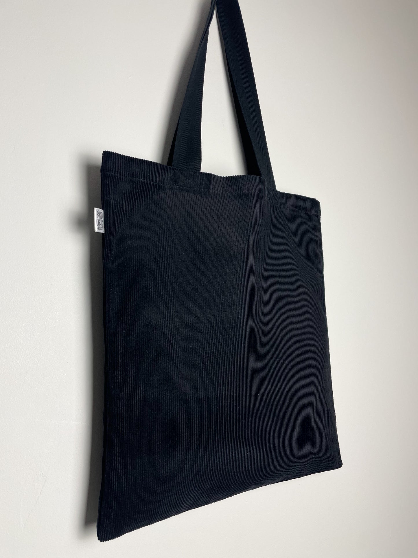 Black Corduroy Handmade Tote Bag