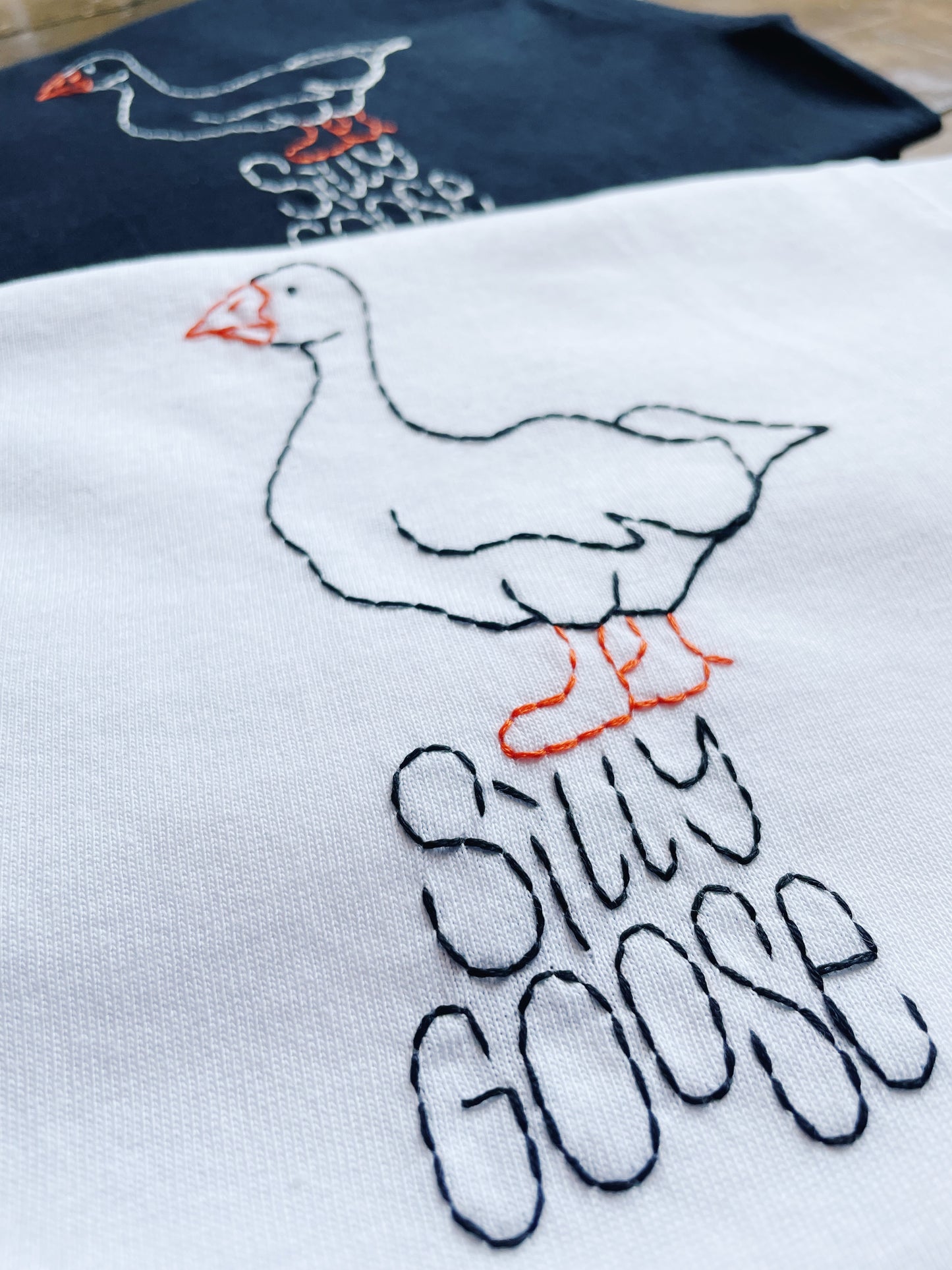 Silly Goose - Hand Embroidered Unisex T-Shirt