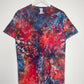 M | Ice Dye Red Galaxy Hand Dyed Ice Tie Dye T-Shirt