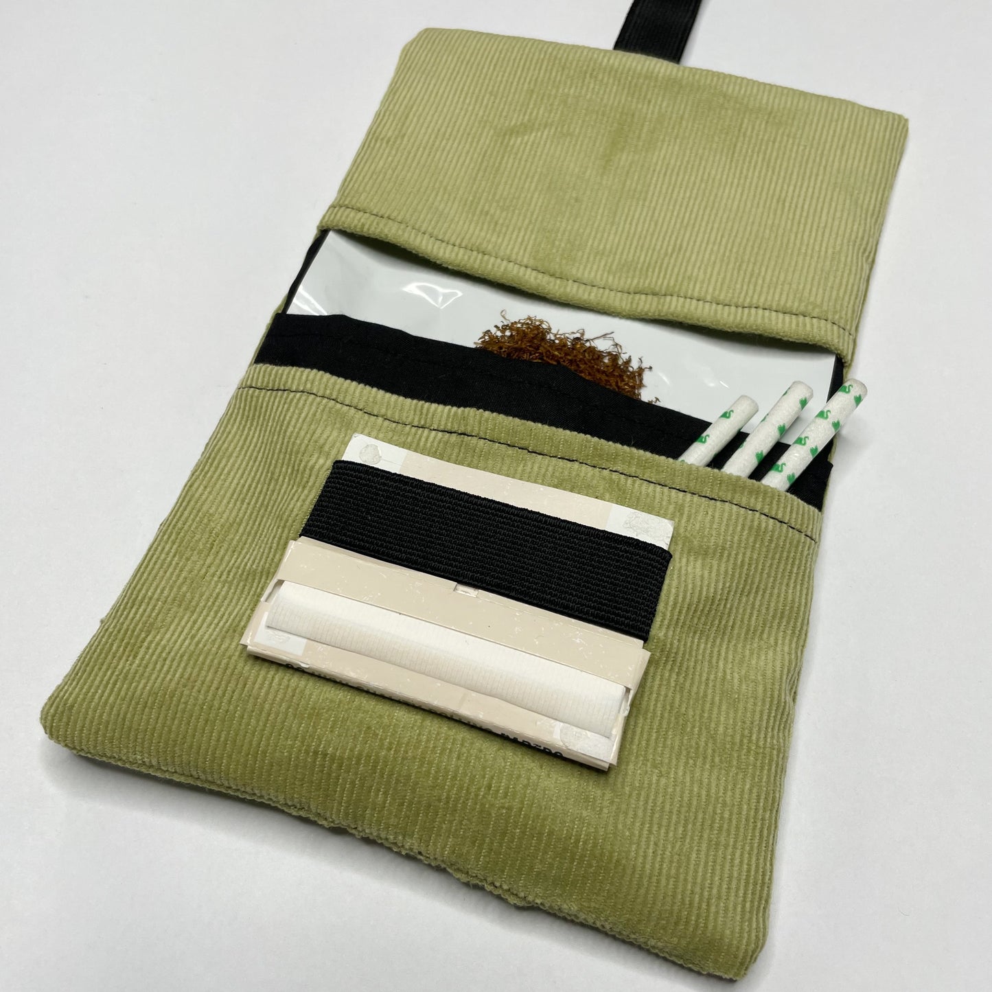 Handmade Tobacco Pouch | Sage Green Corduroy Tobacco Storage Cover