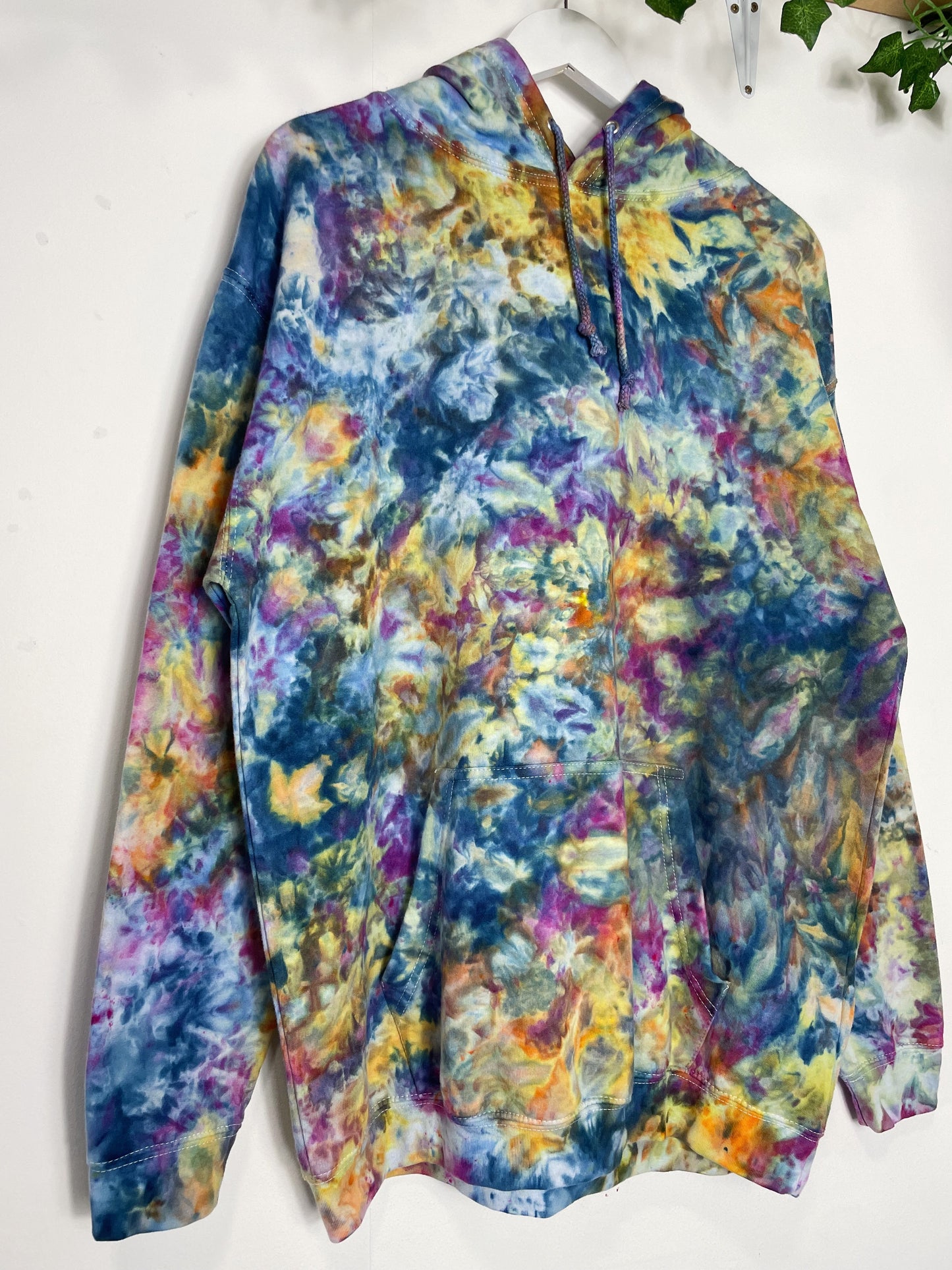 XL | Ice Dye Blue Sunrise Hand Dyed Pullover Hoodie