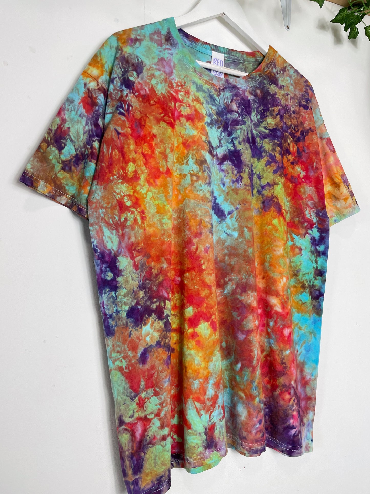 XL | Ice Dye Rainbow Multicolour Hand Dyed Ice Tie Dye T-Shirt