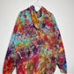 XXL | Ice Dye Rainbow Pink Multicolour Hand Dyed Pullover Hoodie