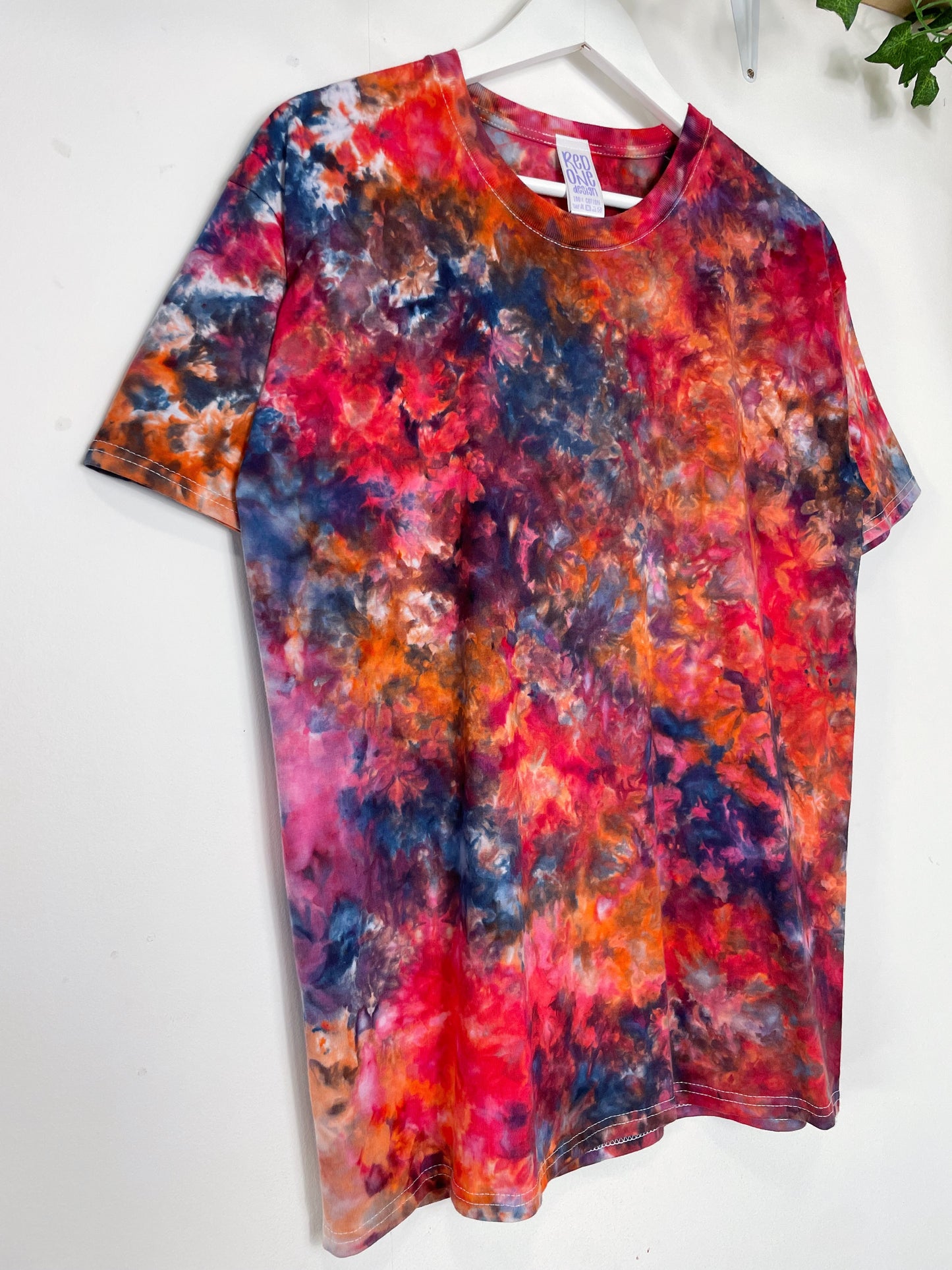 L | Ice Dye Red Galaxy Hand Dyed Ice Tie Dye T-Shirt