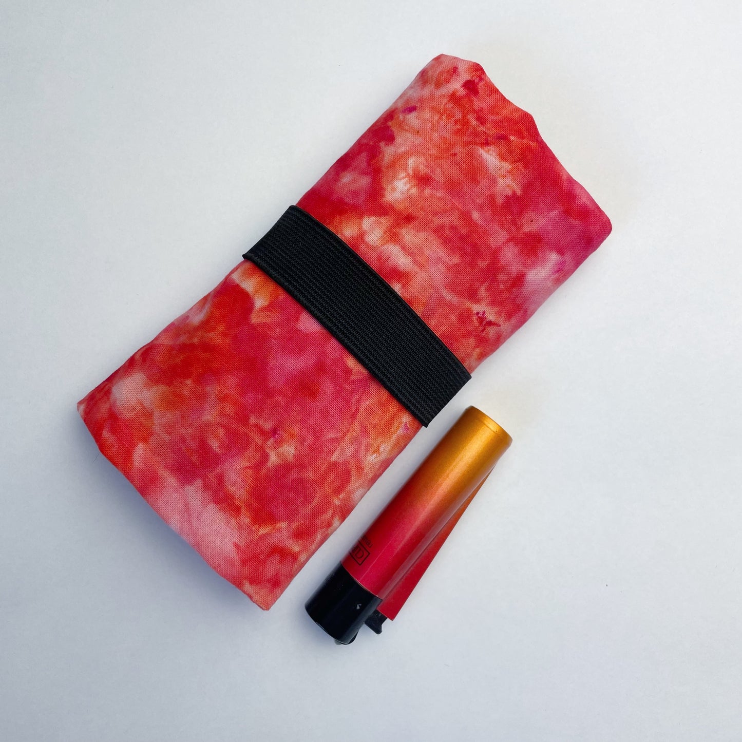 Handmade Ice Dyed Tobacco Pouch | Red Tobacco Storage Cover