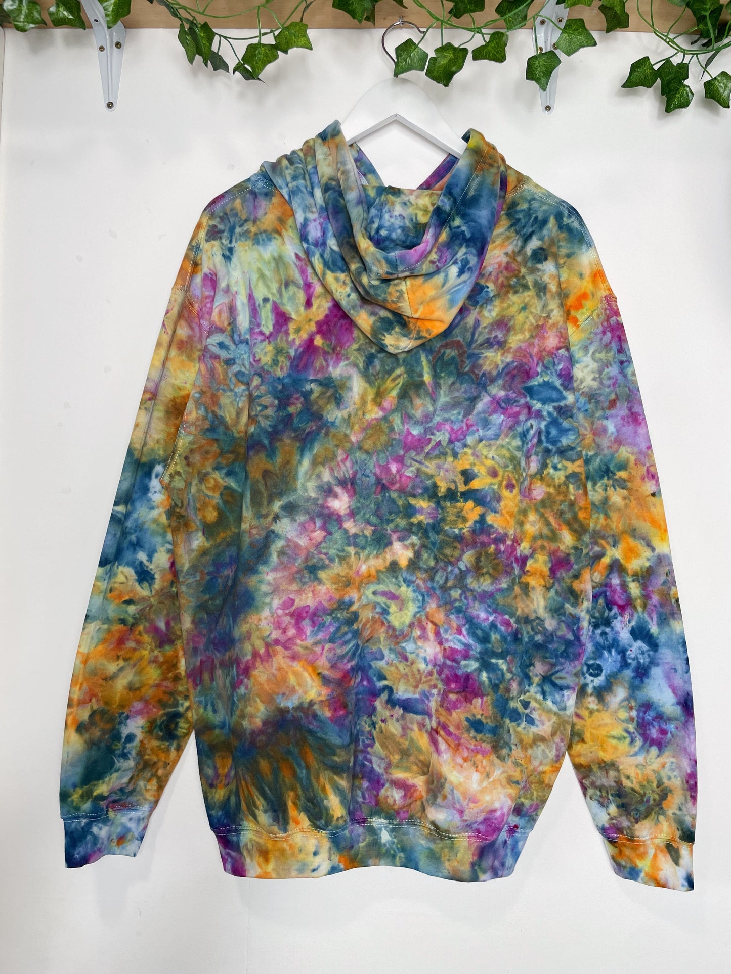 L | Ice Dye Blue Sunrise Hand Dyed Pullover Hoodie