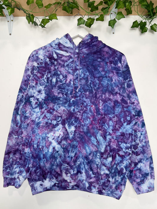 M | Ice Dye Purple Hand Dyed Pullover Hoodie