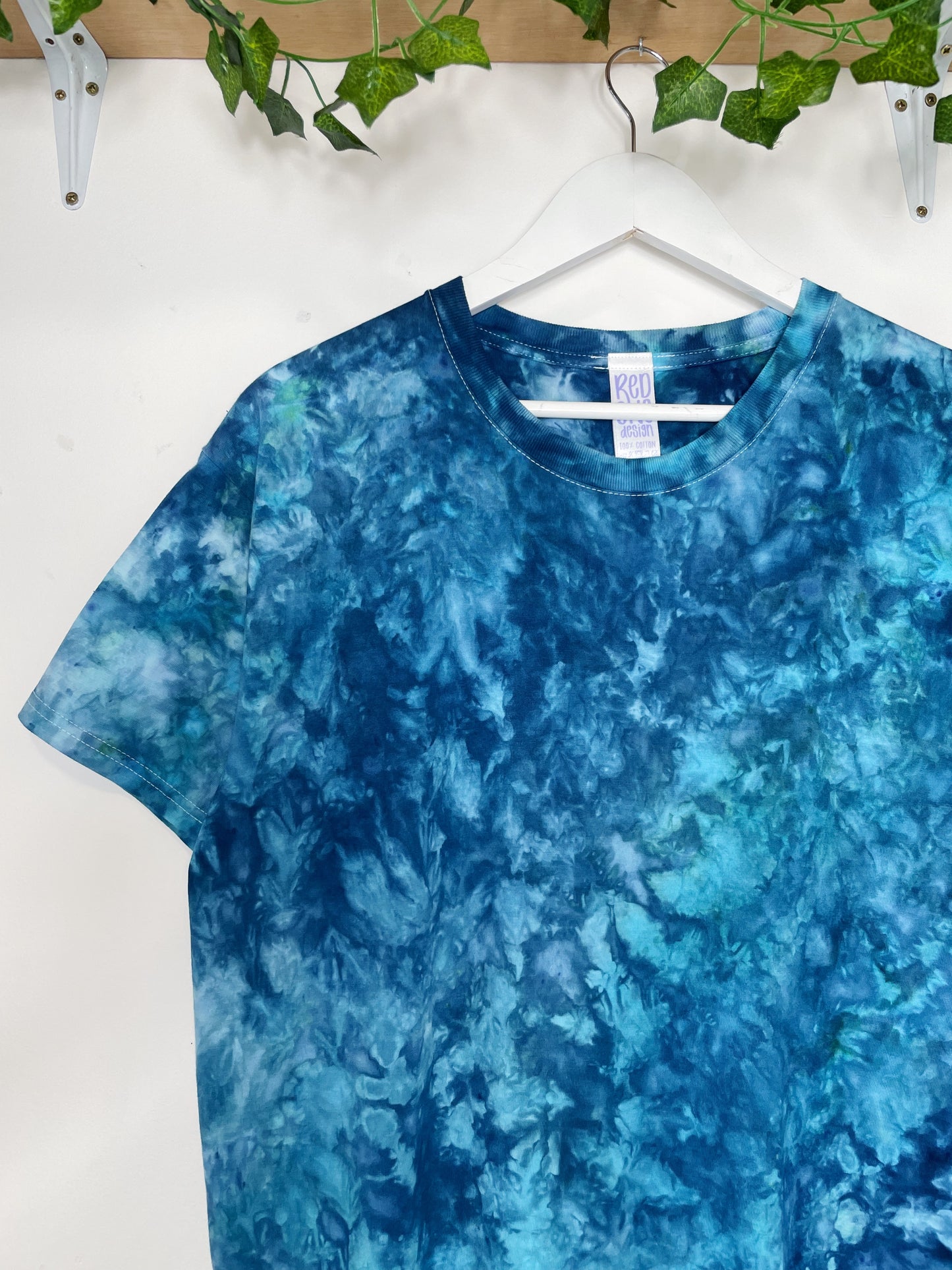 L | Ice Dye Ocean Blue Hand Dyed Ice Tie Dye T-Shirt