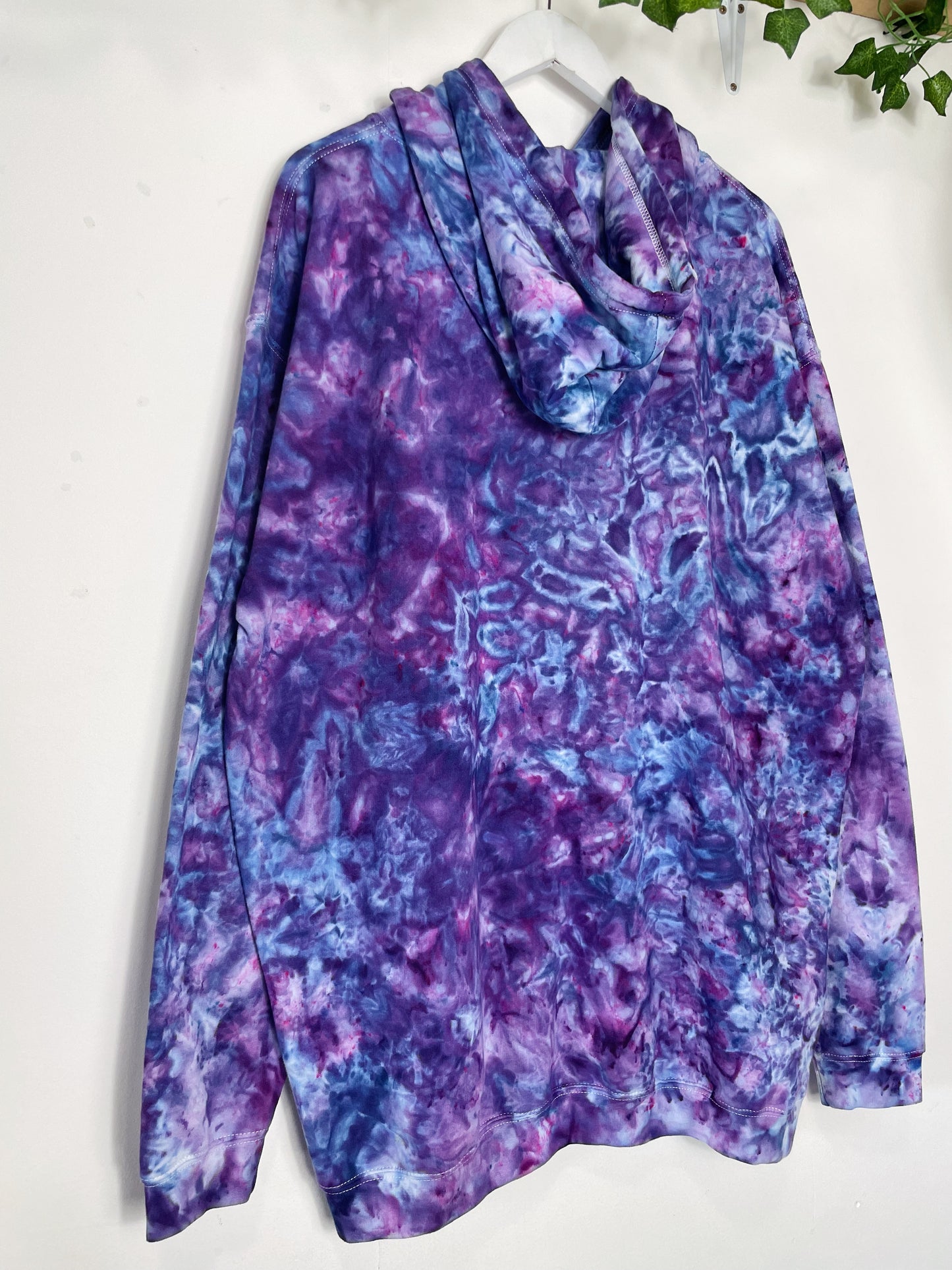 XXL | Ice Dye Purple Hand Dyed Pullover Hoodie