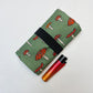 Handmade Tobacco Pouch | Green Mushroom Print Tobacco Storage Holder