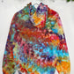 S | Ice Dye Rainbow Pink Multicolour Hand Dyed Pullover Hoodie