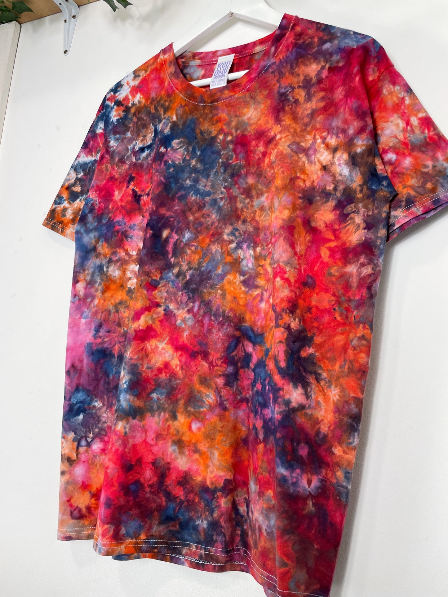 L | Ice Dye Red Galaxy Hand Dyed Ice Tie Dye T-Shirt