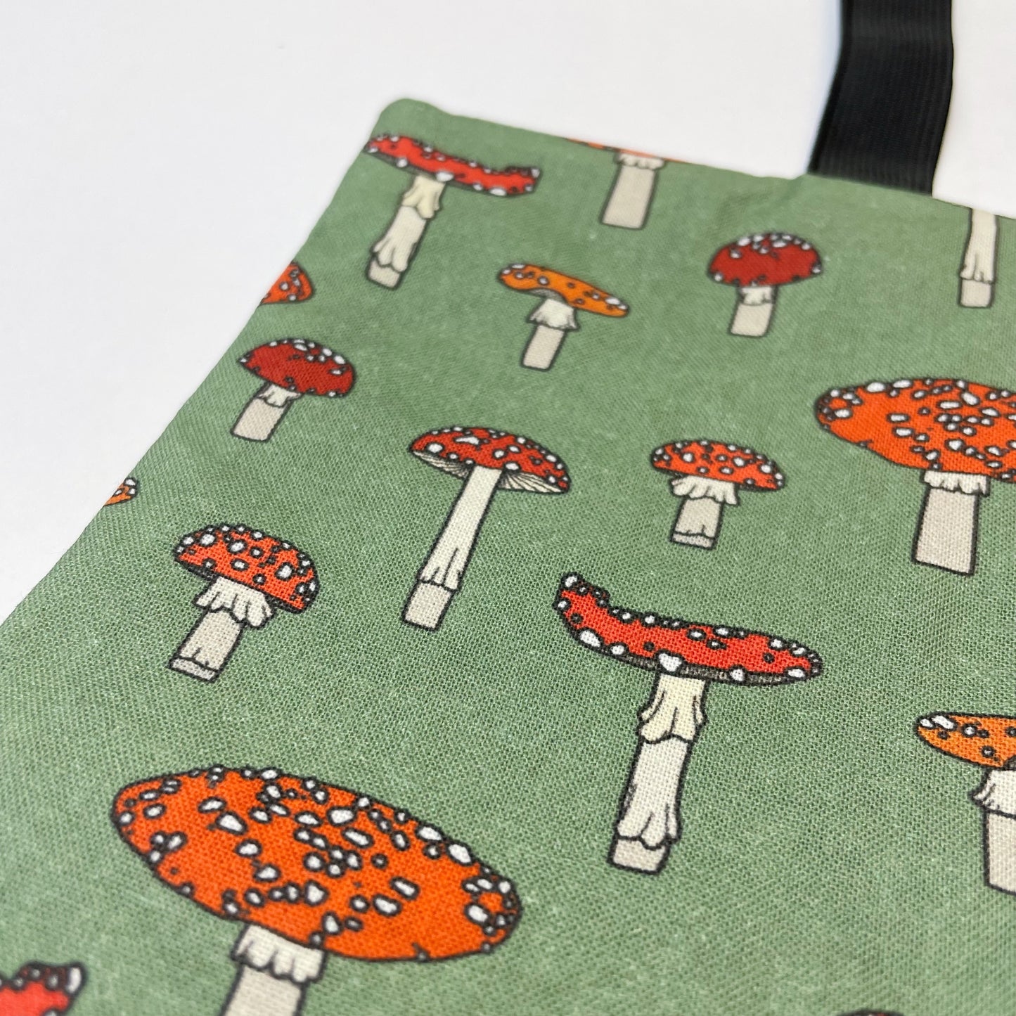 Handmade Tobacco Pouch | Green Mushroom Print Tobacco Storage Holder