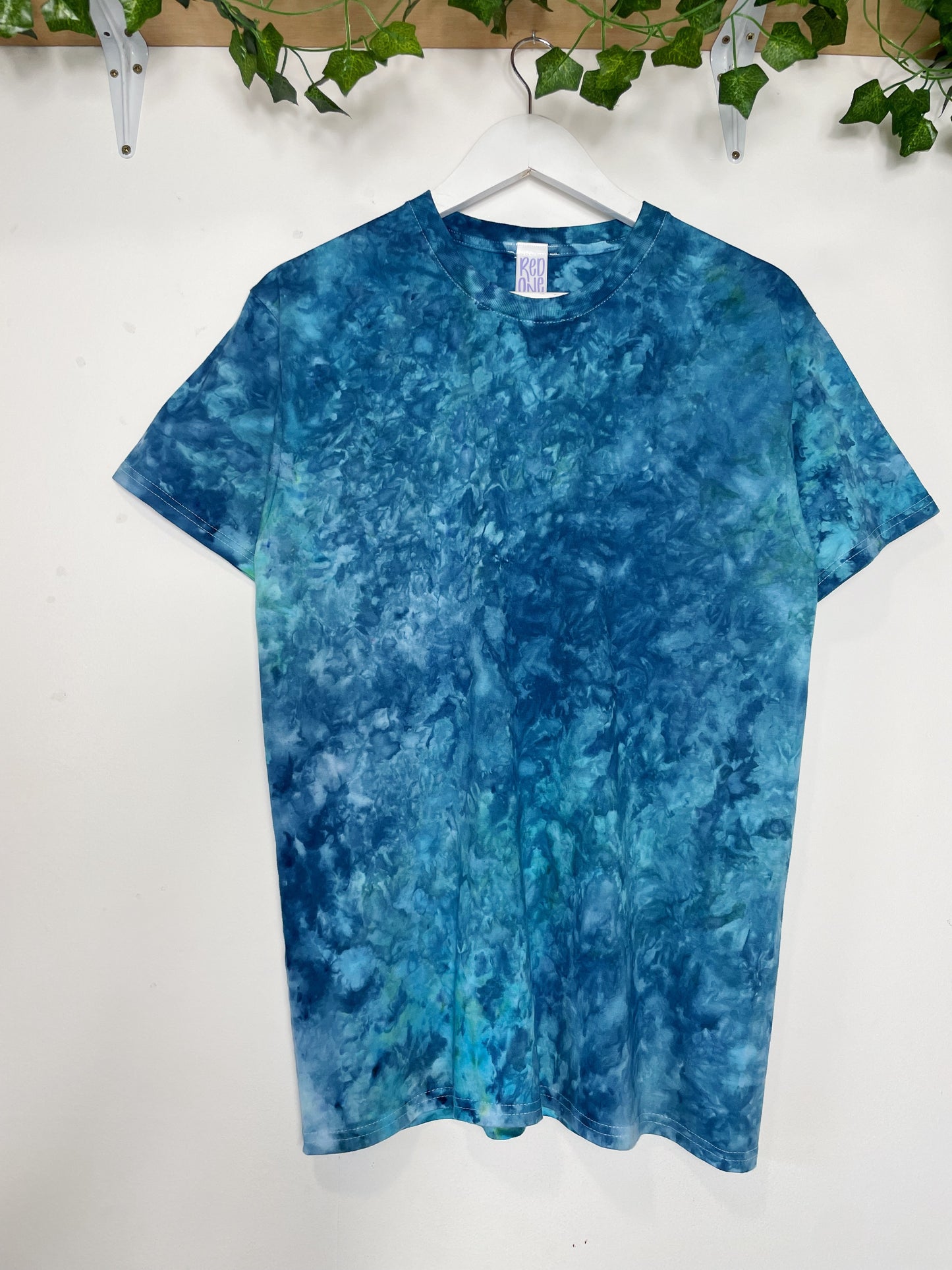 M | Ice Dye Ocean Blue Hand Dyed Ice Tie Dye T-Shirt