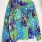 L | Ice Dye Blue, Purple Green Hand Dyed Sweatshirt